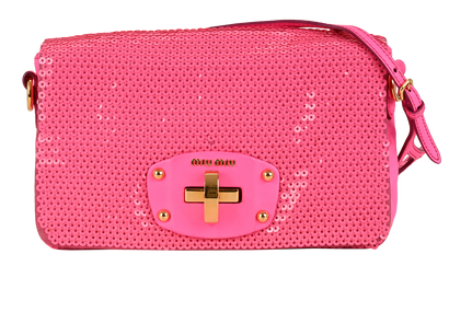 Sequin Crossbody, &pound;360, Handbags, Pink, Leather, Front view